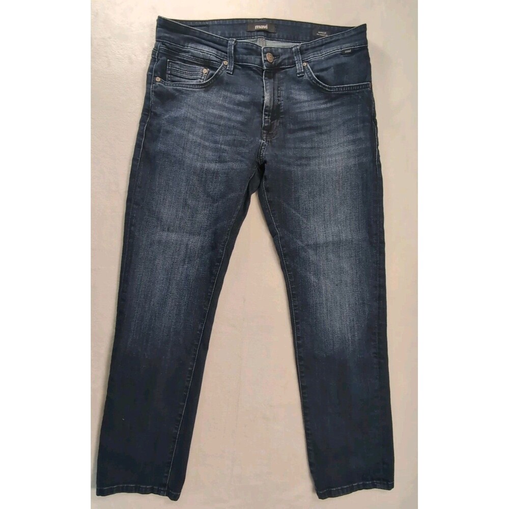 Mavi Jeans Mens 32x30 Blue Marcus Slim Straight Leg Dark Wash